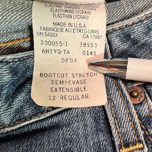 GAP Boot Cut Stretch Jeans 12R Made in USA Y2K Denim ✅ - Picture 5 of 9
